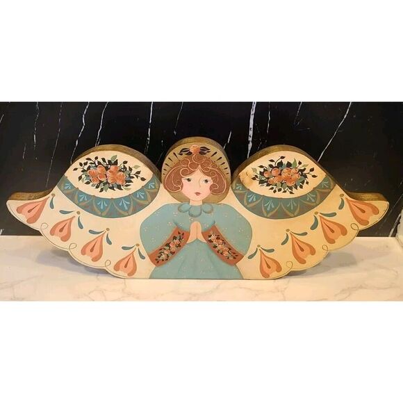Set of 3 Christmas Holiday Angels Hand Painted Joyce Howard Primitive Style EUC - Picture 6 of 16